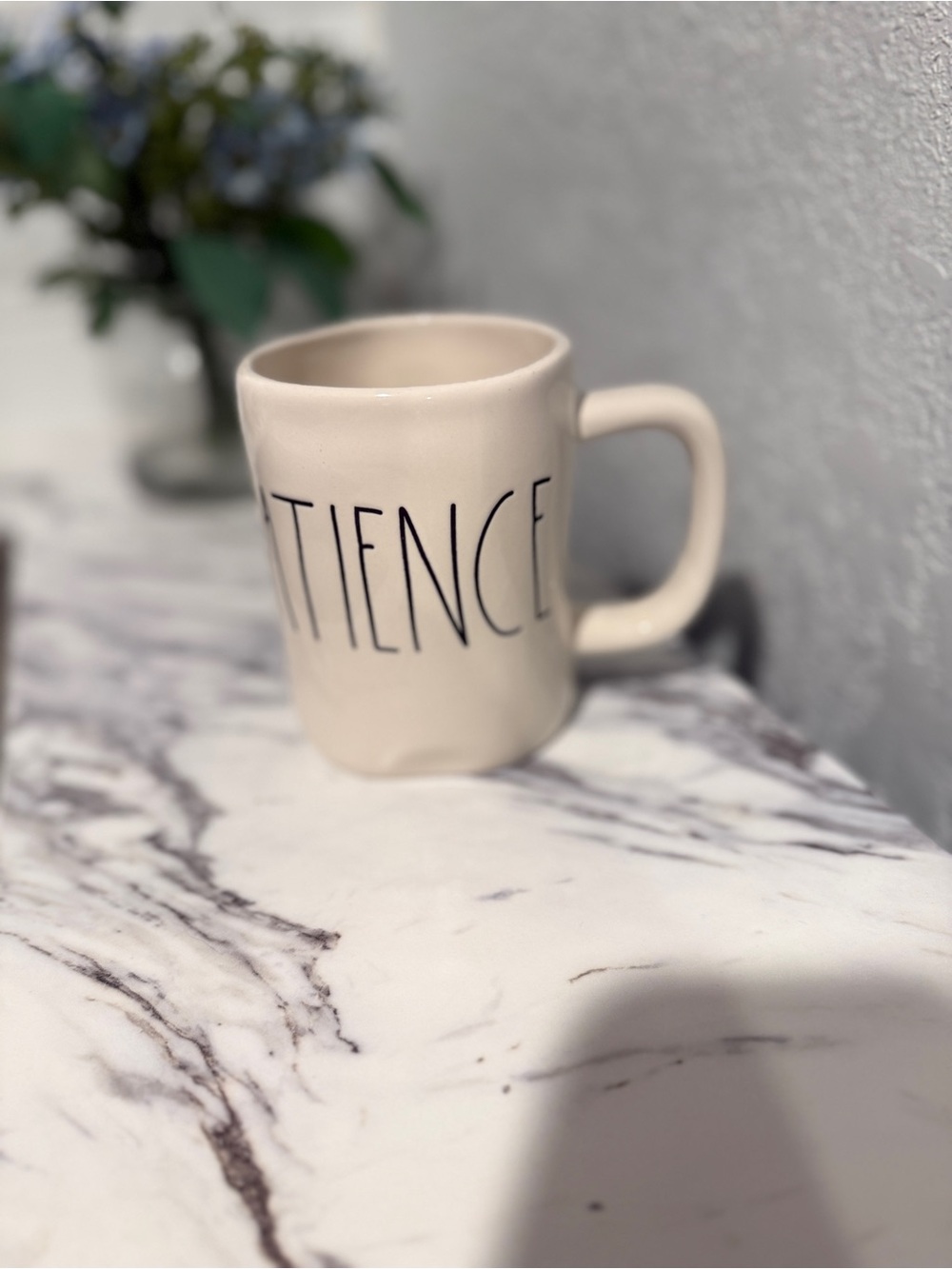 Rae Dunn Patience Mug Cream Ceramic Farmhouse Coffee Cup Large Long Letters - Picture 4 of 9